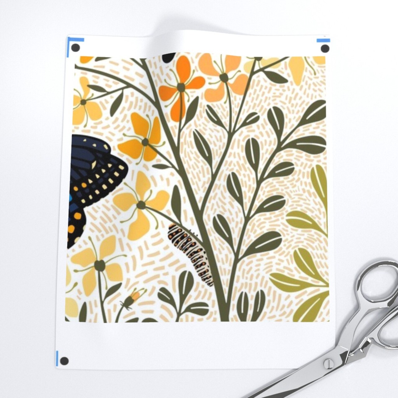 Garden Butterflies Flowers Butterfly Bag Garden Botanical Dill Herbs Caterpillar Swallowtail Rue Chrysalis Custom Pre-pasted Wallpaper by Spoonflower Pre-Pasted Wallpaper 2FT Wide